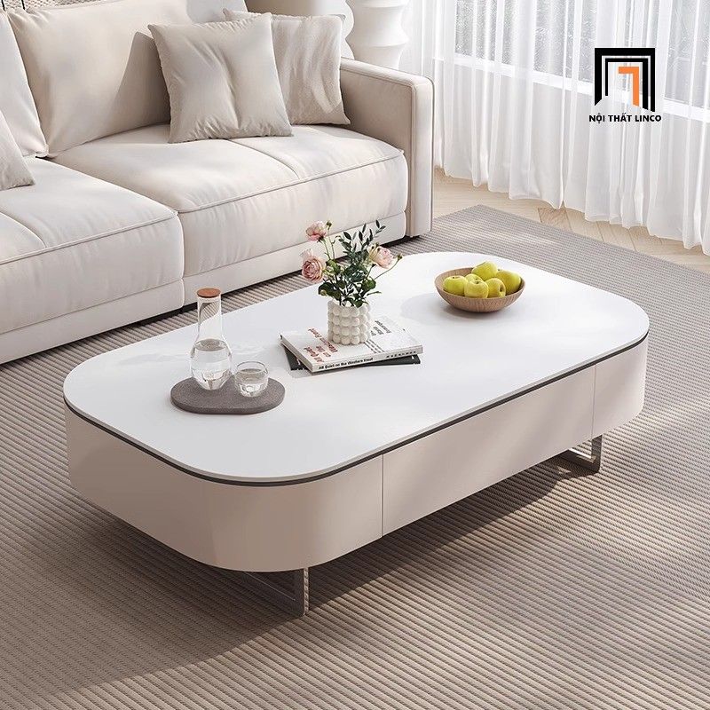 Bàn sofa phòng khách hiện đại BSF20 Leaf 1m2 x 60 đá trắng