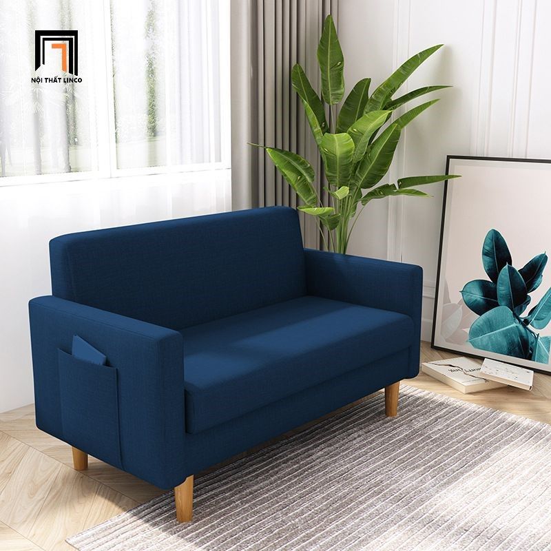 Sofa băng nhỏ gọn dài 1m5 BT216 Tine vải bố có túi đựng