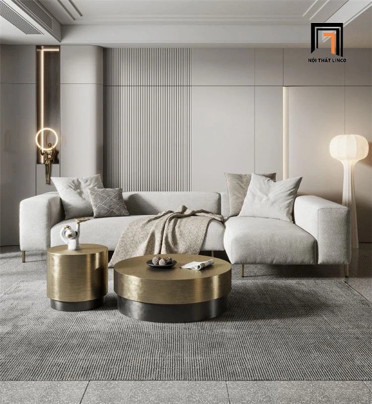 Set ghế sofa góc gia đình vải nỉ GT241 Moront 2m4 x 1m6 xám