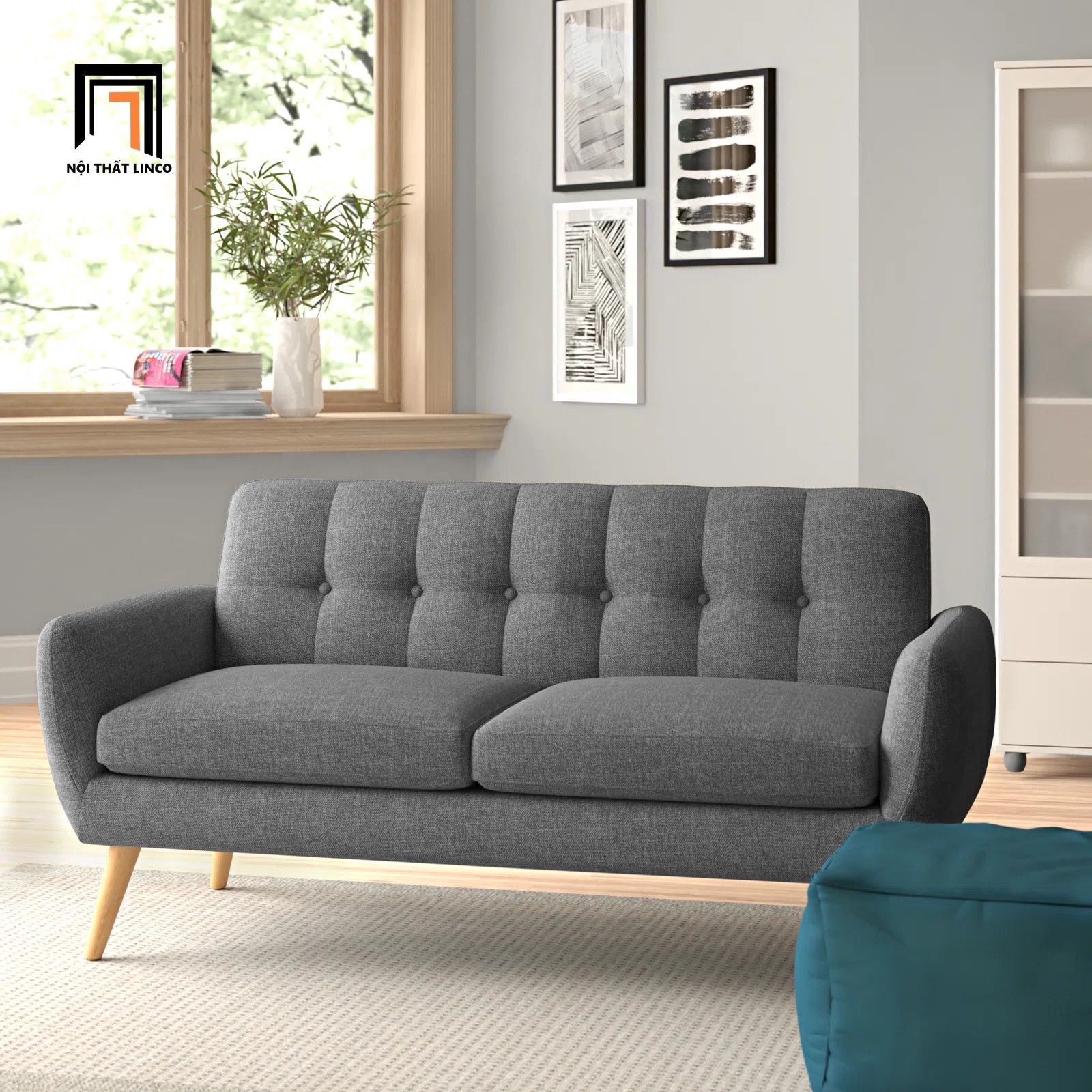Ghế sofa băng giá rẻ BT101 Bestow dài 1m9 xám lông chuột