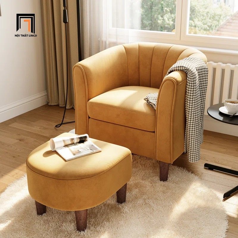 Ghế sofa vàng đơn nhỏ gọn xinh xắn DT92 Torrence 1 người ngồi