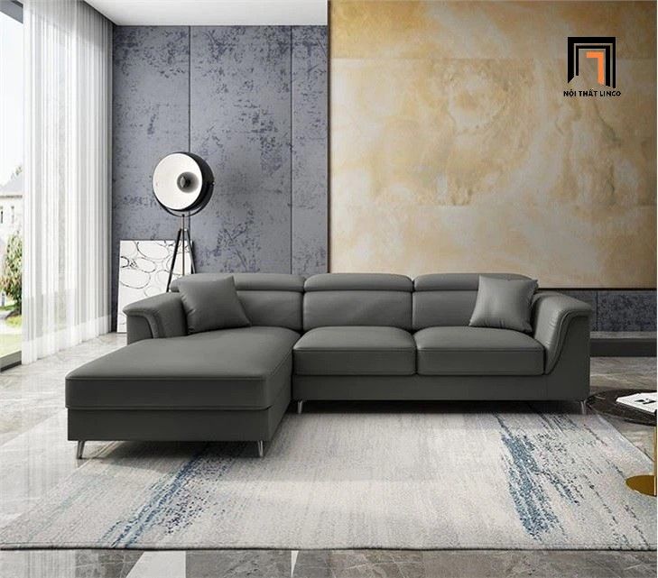 Ghế sofa góc L da cao cấp GT242 Morse 2m4 x 1m6 màu nâu
