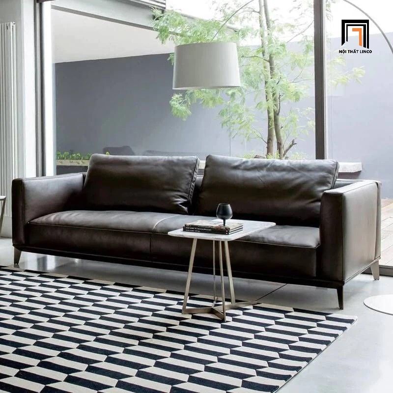 Ghế sofa băng cho văn phòng BT175 Monda 2m da giả nâu đậm