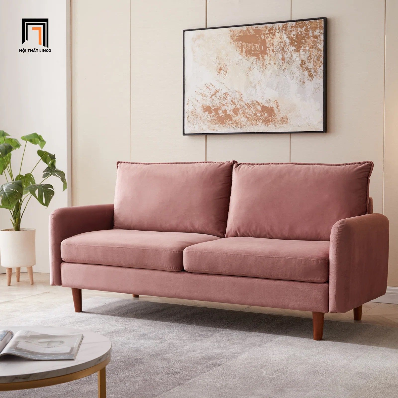 Ghế sofa băng đôi nhỏ gọn dài 1m8 BT219 Lambo màu vàng chanh