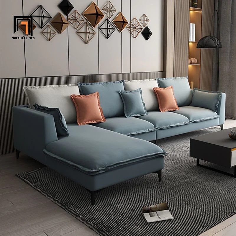 Bộ ghế sofa góc L 2m8 x 1m6 vải nhung nỉ GT139 Lovell giá rẻ