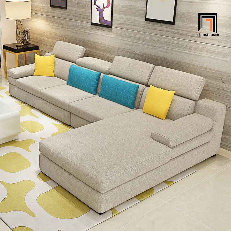 Ghế sofa góc L 3m2 x 1m8 vải nỉ GT108 Garcia cho gia đình lớn