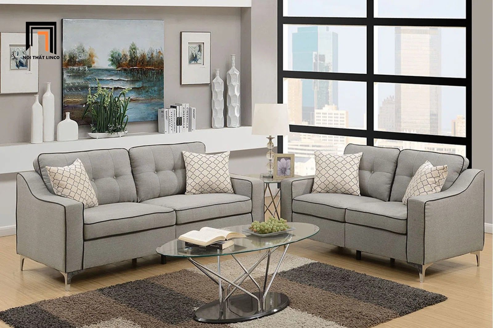 Bộ ghế sofa giá rẻ KT6 Leeville cho văn phòng làm việc