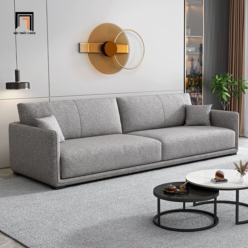 Ghế sofa băng 2m giá rẻ BT191 Branson vải bố xám ghi
