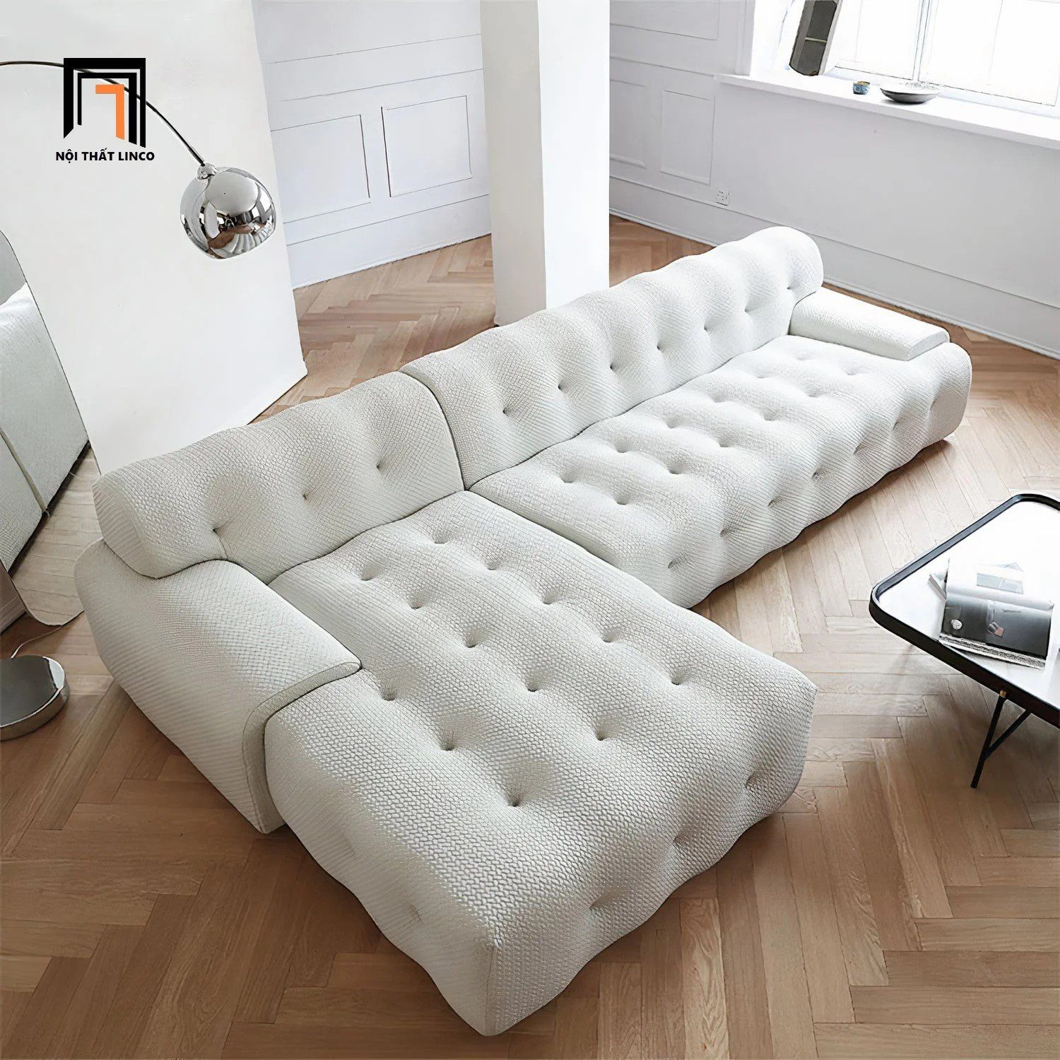 Ghế sofa góc L xinh xắn 2m6 x 1m6 GT197 Leeya cho gia đình