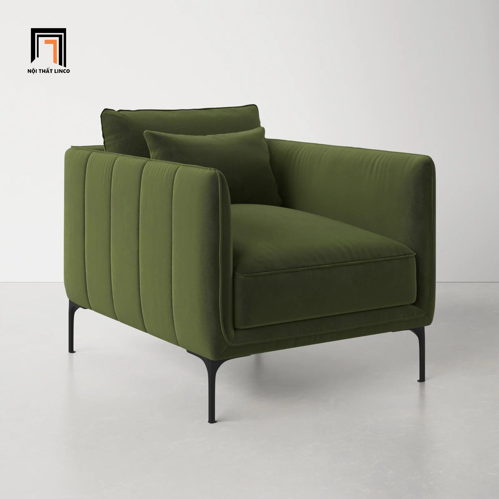Ghế sofa đơn gia đình sang trọng DT32 Rae vải nhung nỉ