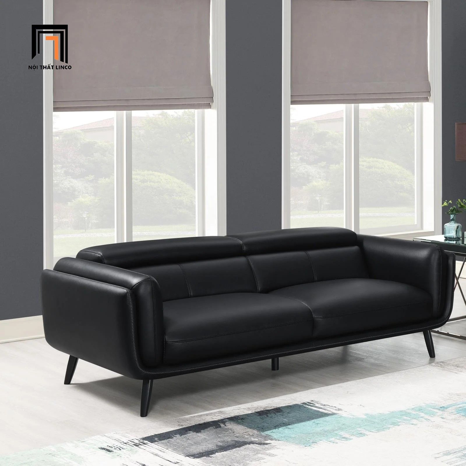 Ghế sofa văng gật gù thư giãn BT137 Shania dài 2m màu đen