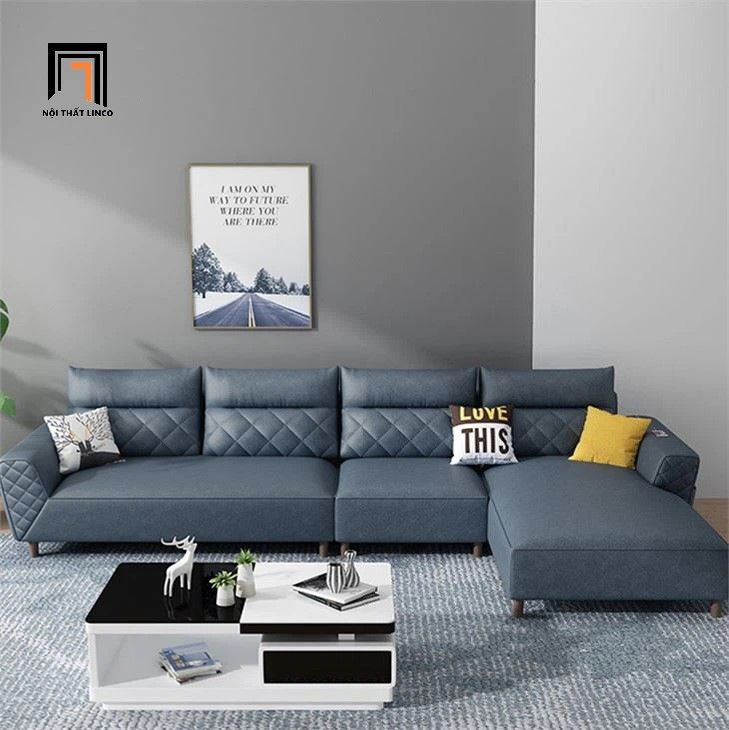Ghế sofa góc chữ L 3m x 1m6 phòng khách GT247 Breda da giả