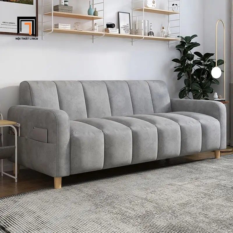 Ghế sofa băng giá rẻ nệm chia múi BT139 Guling 1m75 vải nhung
