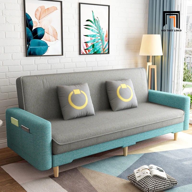 Ghế sofa bed bật giường nằm giá rẻ GB66 Rodez vải nỉ dài 2m
