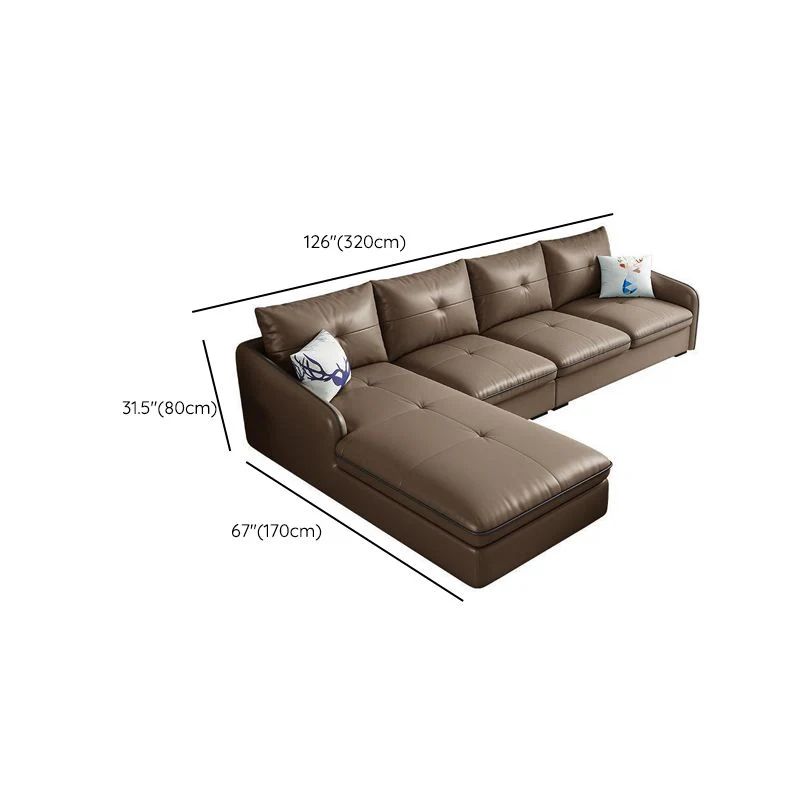 Bộ ghế sofa góc L da giả màu nâu GT229 Croxdale 2m5 x 1m7