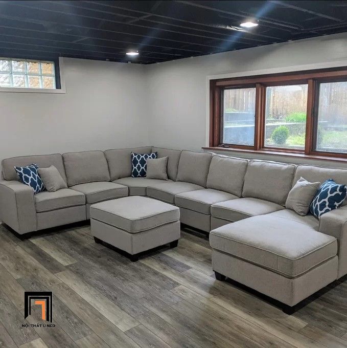 Ghế sofa U phòng khách kiểu dáng hiện đại UT33 Marsala 3m4