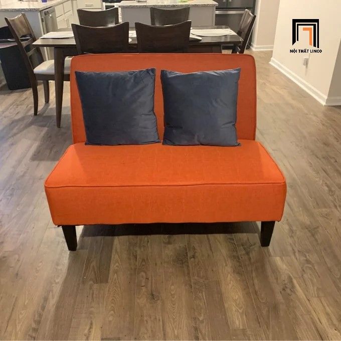 Ghế sofa băng mini màu cam dài 1m BT229 Devair vải bố giá rẻ