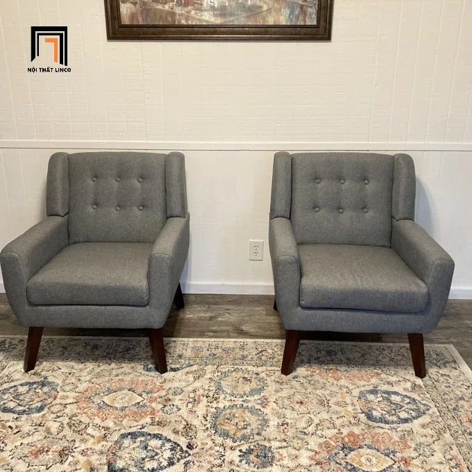 Ghế sofa đơn màu xanh đậm DT96 Uixe cho gia đình vải nỉ bố