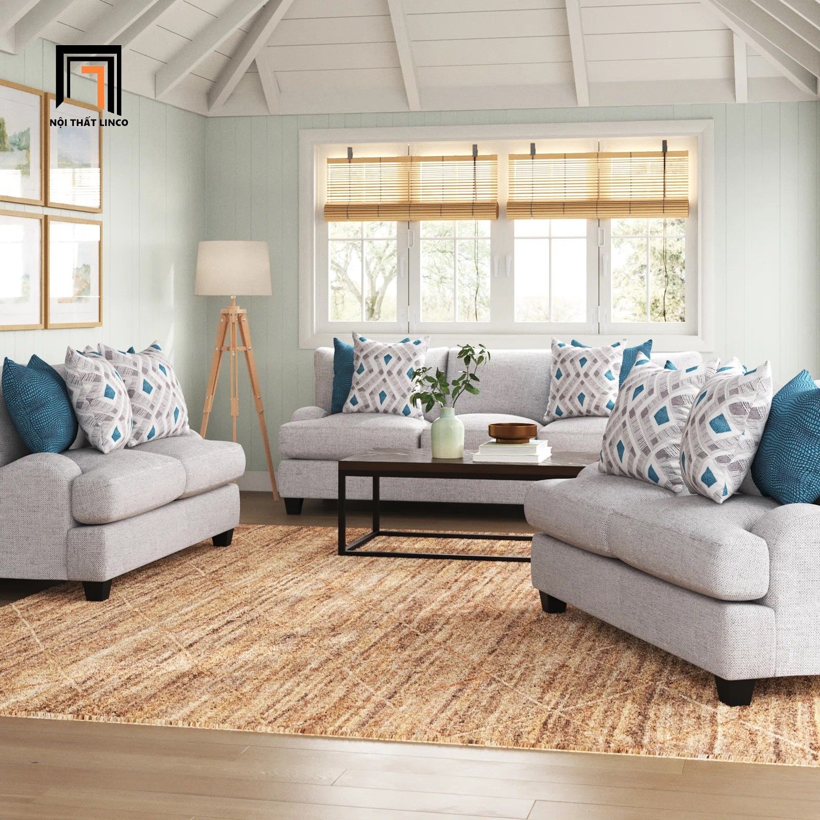Bộ ghế sofa phòng khách gia đình KT13 Somerville sang trọng