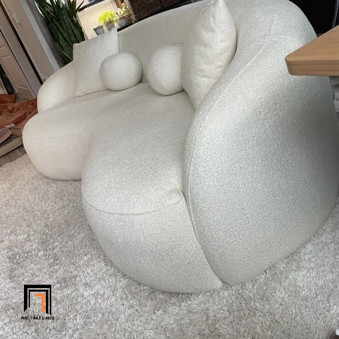 Ghế sofa băng cong cho tiệm shop BT178 Kathrina 2m1 vải nỉ bố