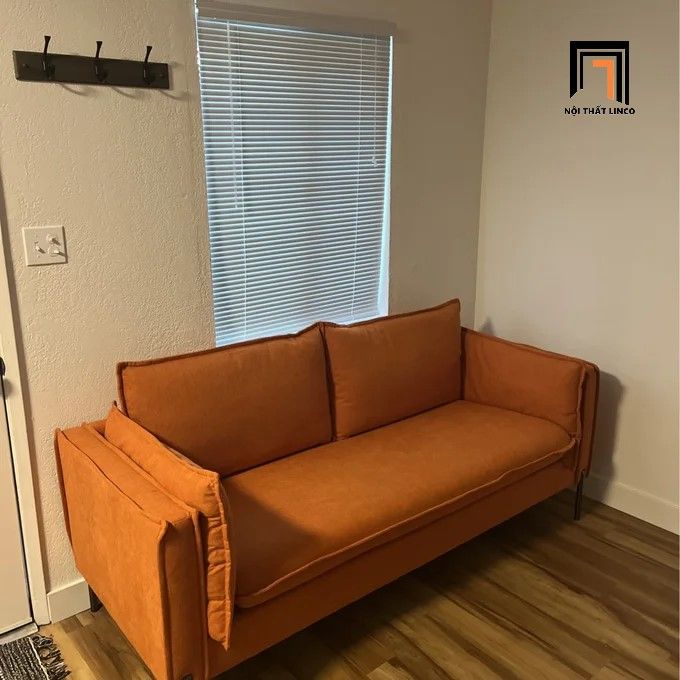 Ghế sofa băng nhỏ gọn BT87 Calla dài 1m9 vải nỉ màu cam