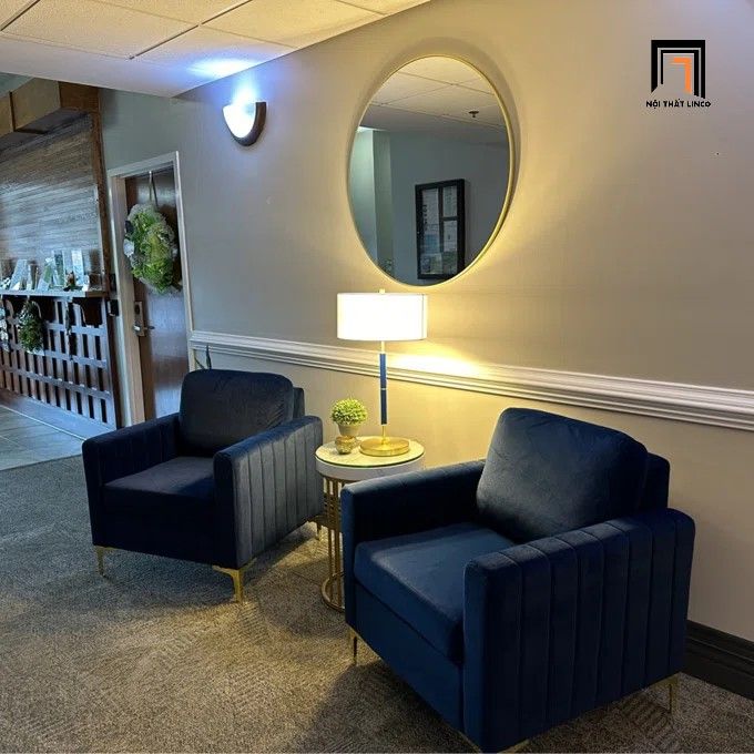 Ghế sofa đơn màu vàng chanh DT103 Cedar trang trí shop tiệm