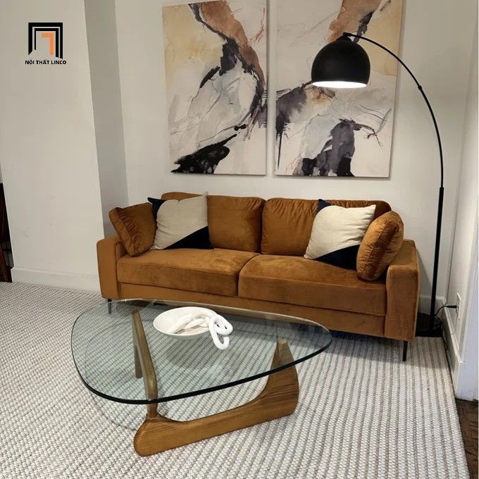 Ghế sofa băng vải nhung nỉ cam đất BT204 Etta 1m9 giá rẻ
