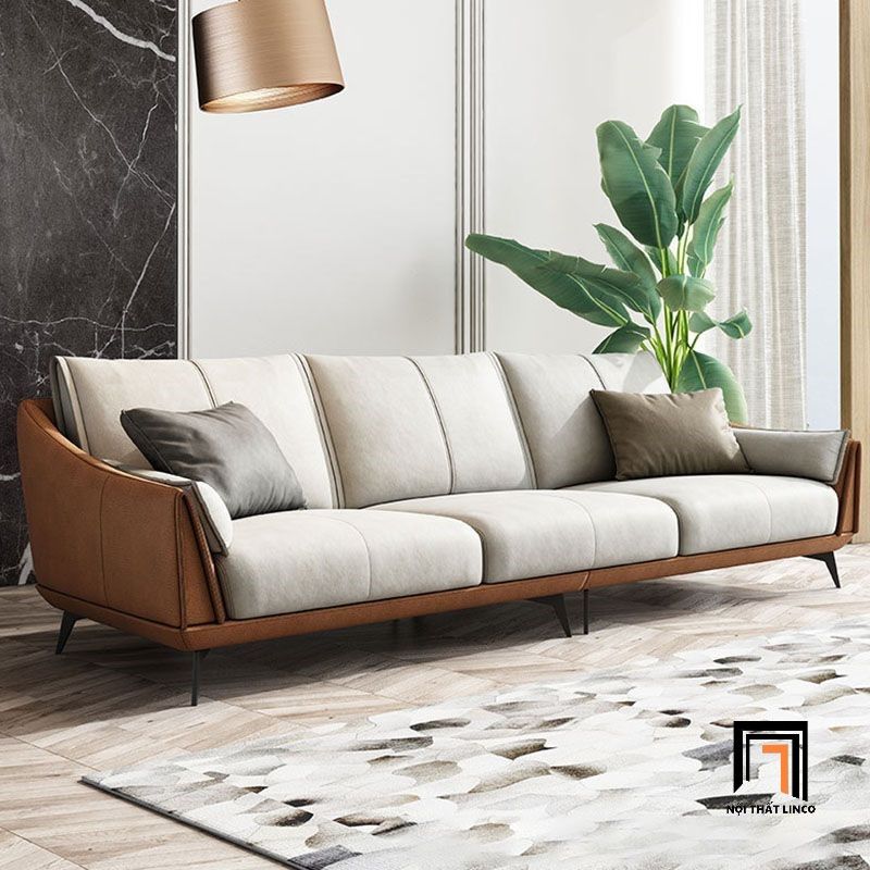 Bộ ghế sofa phòng khách sang trọng KT22 Ege phối màu da Pu