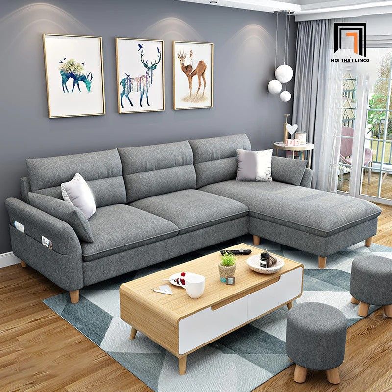 Ghế sofa góc L sang trọng 2m4 x 1m6 GT128 Slope phòng khách gia đình