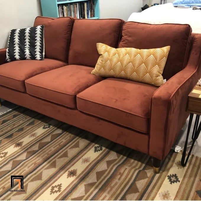 Ghế sofa băng phong cách Âu Mỹ BT154 Wendel 2m xanh đậm