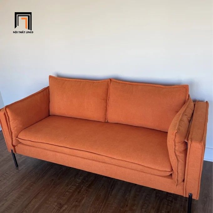 Ghế sofa băng nhỏ gọn BT87 Calla dài 1m9 vải nỉ màu cam