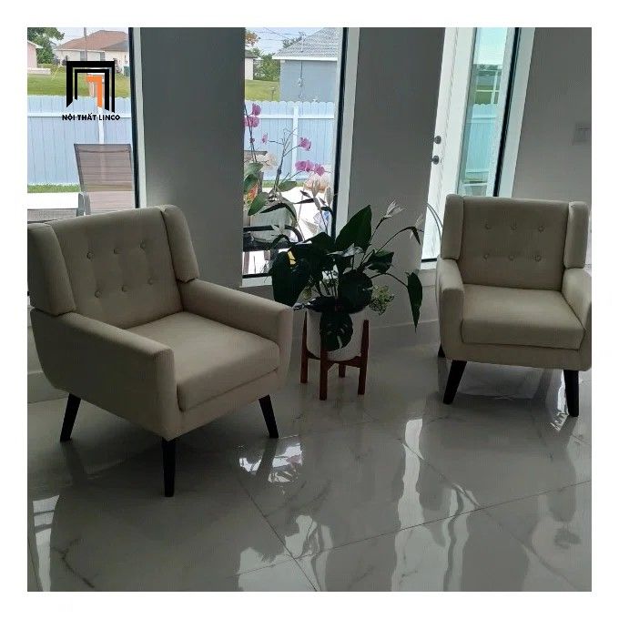 Ghế sofa đơn màu xanh đậm DT96 Uixe cho gia đình vải nỉ bố