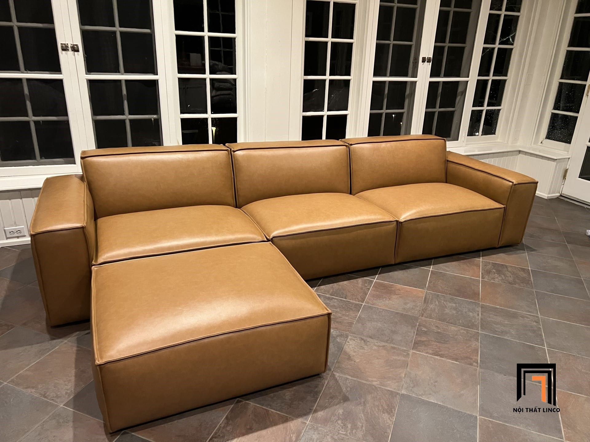 Bộ ghế sofa băng gia đình sang trọng BT245 Otton 2m3 da giả Pu