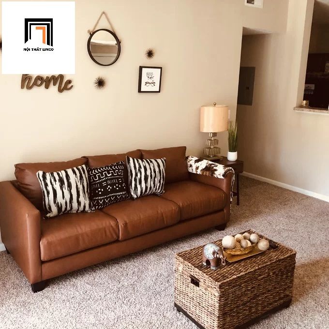 Ghế sofa băng bọc da giả cao cấp BT7 dài 2m cho gia đình