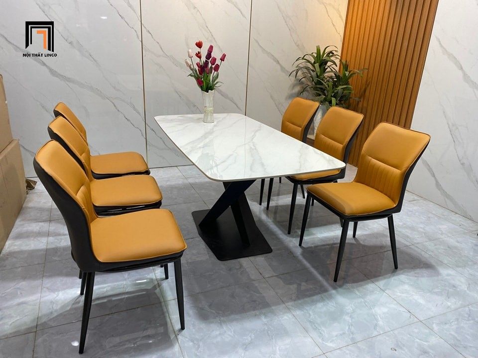 Set bàn ghế ăn 6 chỗ 23-BAD6-G38-B70 cho căn hộ chung cư