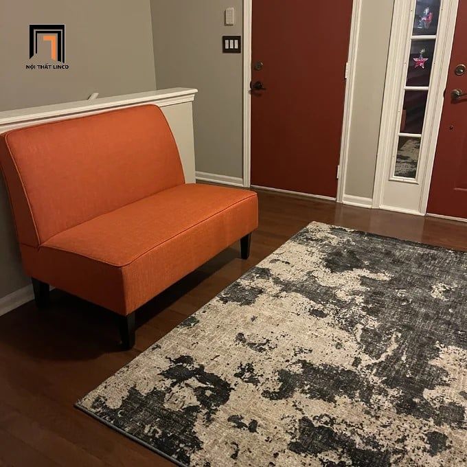 Ghế sofa băng mini màu cam dài 1m BT229 Devair vải bố giá rẻ