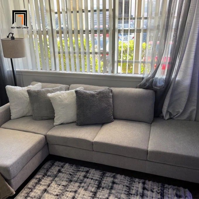 Bộ ghế sofa góc L gia đình GT98 Lasharon 2m75 x 1m5 giá rẻ