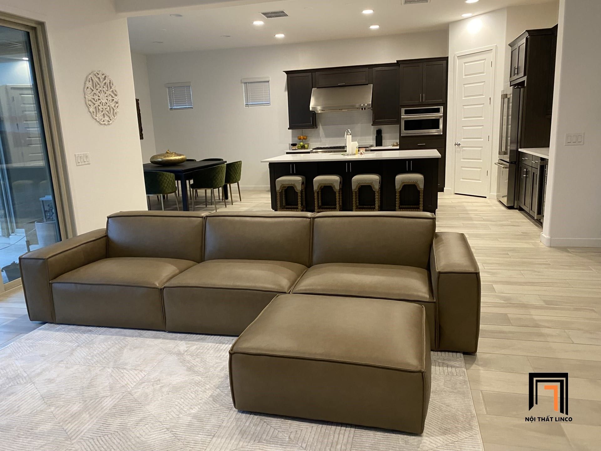 Bộ ghế sofa băng gia đình sang trọng BT245 Otton 2m3 da giả Pu