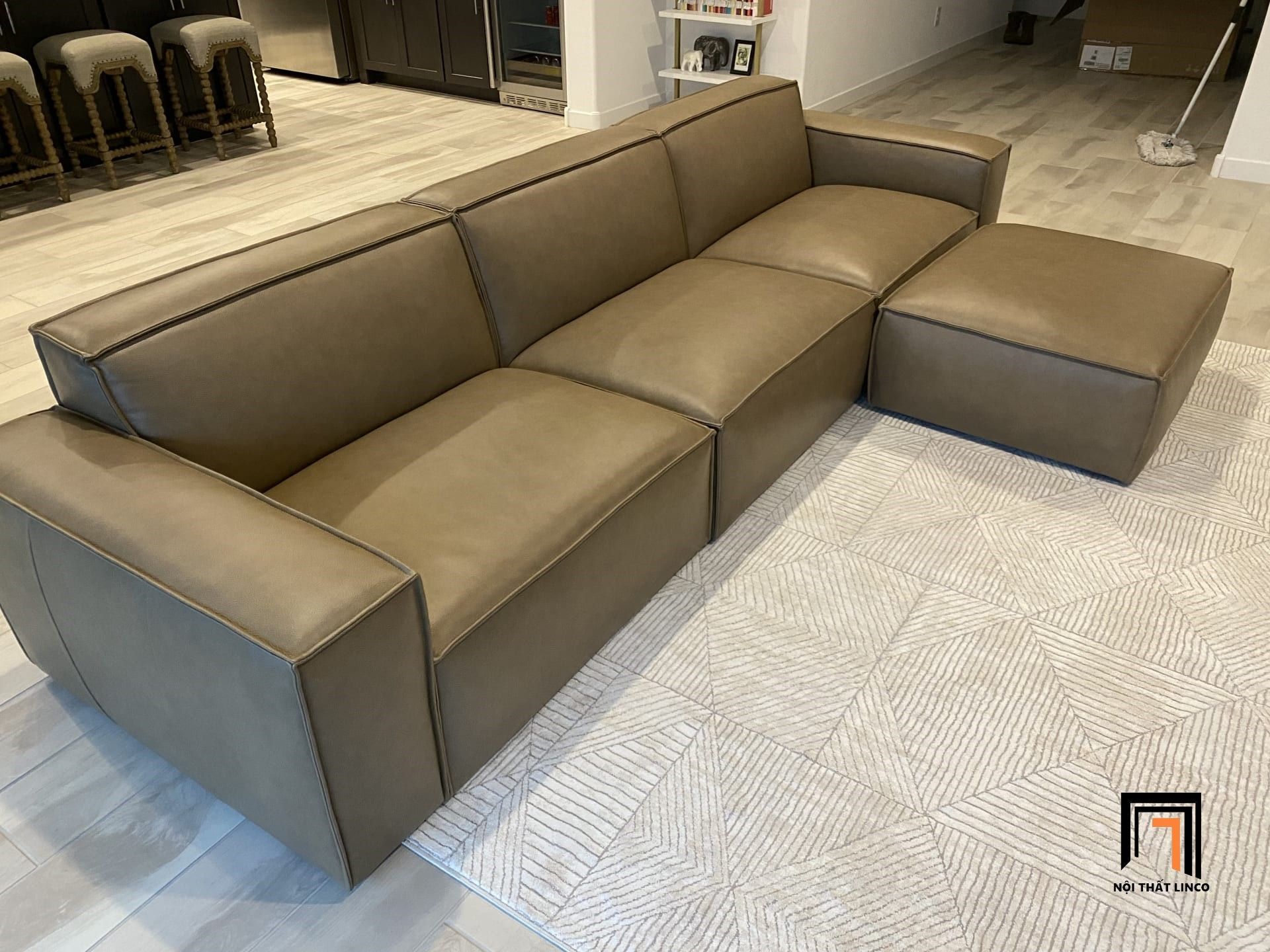 Bộ ghế sofa băng gia đình sang trọng BT245 Otton 2m3 da giả Pu