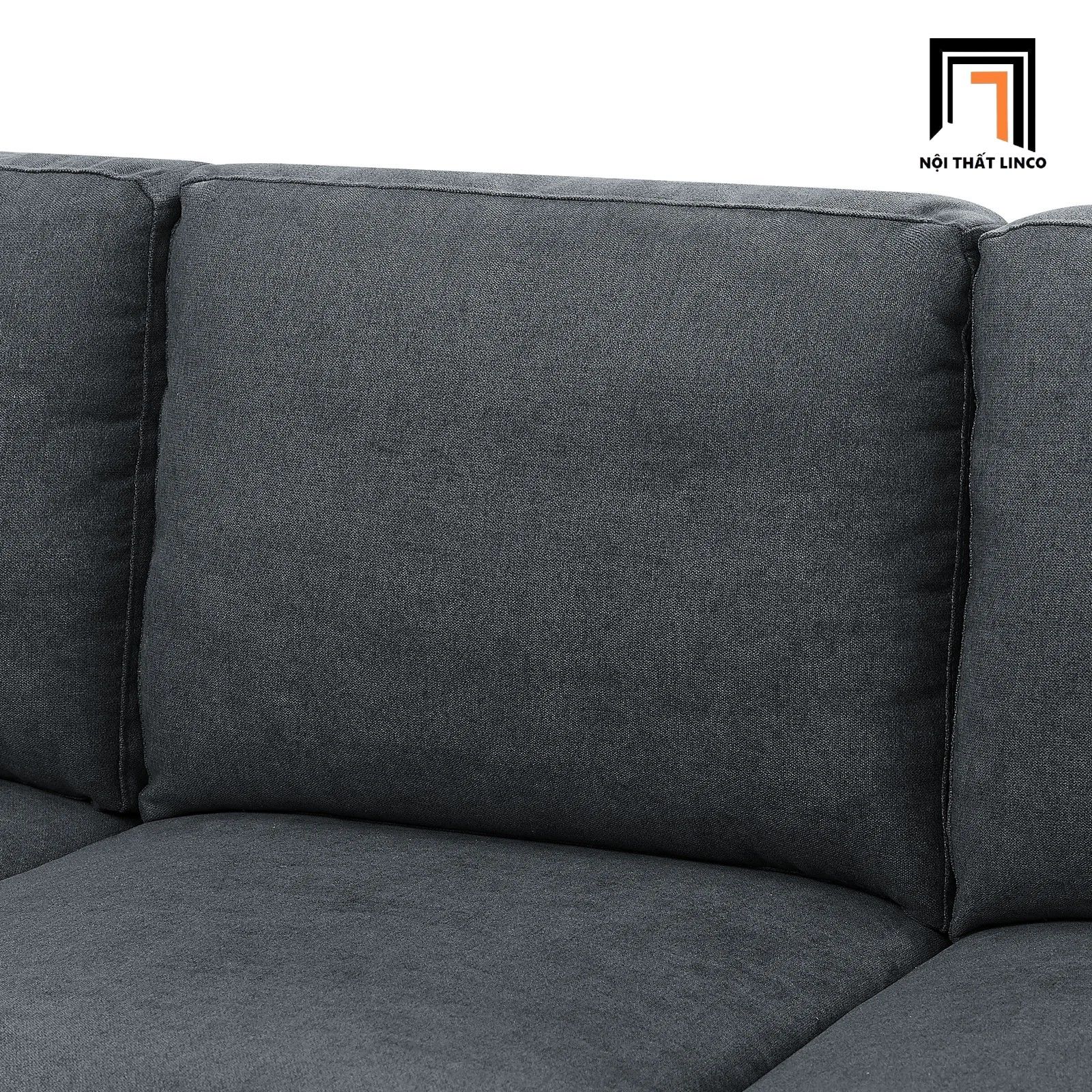 Bộ ghế sofa vải nỉ nhỏ KT8 Poll màu xám đen giá rẻ