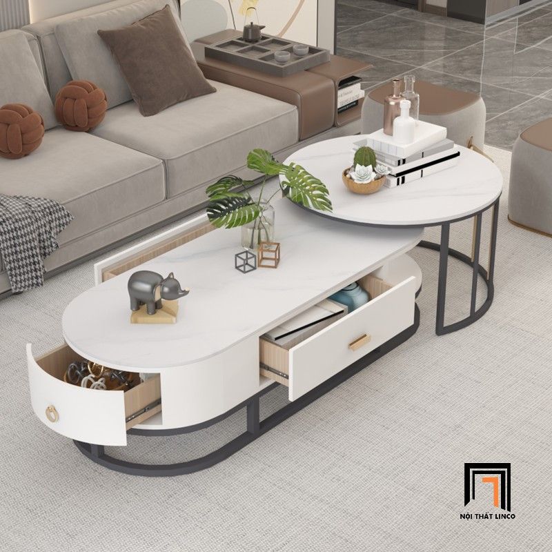 Cặp 2 bàn sofa phòng khách giá rẻ BSF95 Conda diện tích lớn