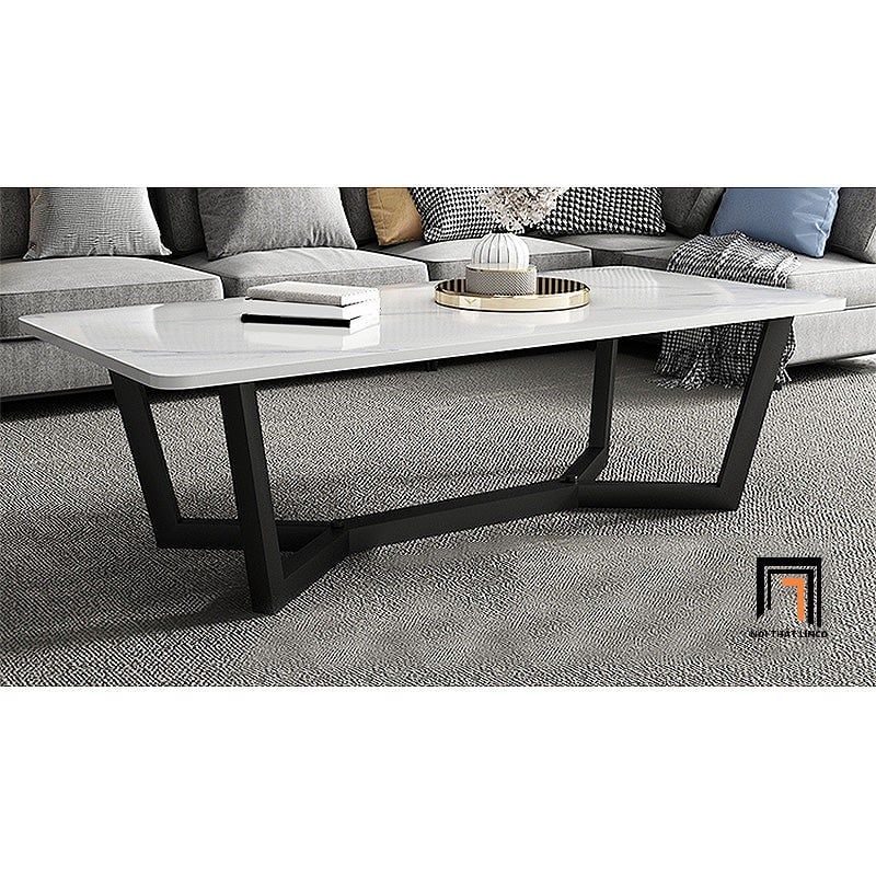 Bàn sofa mặt đá chữ nhật trắng BSF24 Sumee 1m x 50 giá rẻ