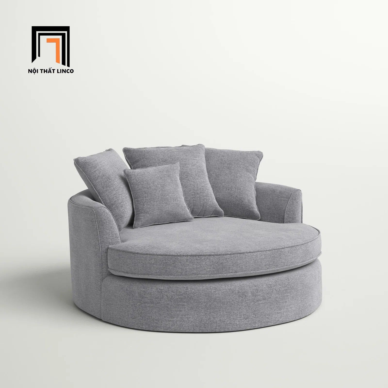 Ghế sofa đơn tròn thư giãn dài 1m2 DT11 Syloh cho phòng nhỏ