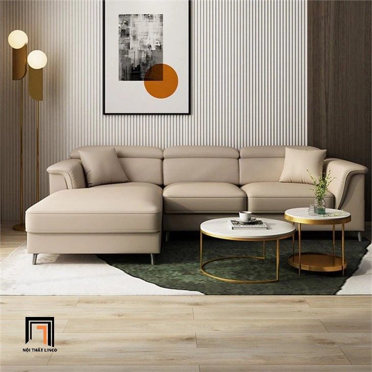 Ghế sofa góc L da cao cấp GT242 Morse 2m4 x 1m6 màu nâu