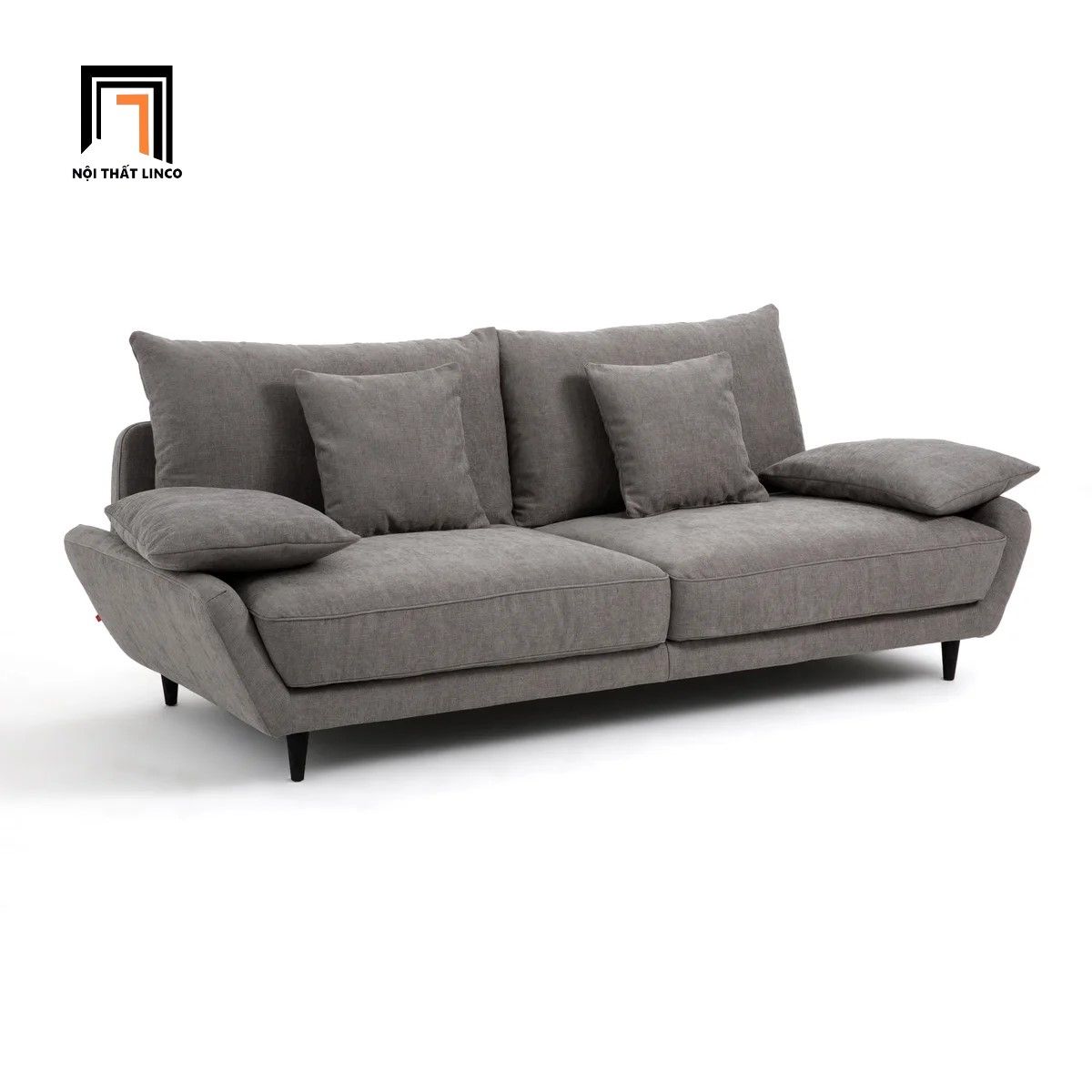 Ghế sofa văng dài 2m BT91 Lanak màu xám lông chuột giá rẻ