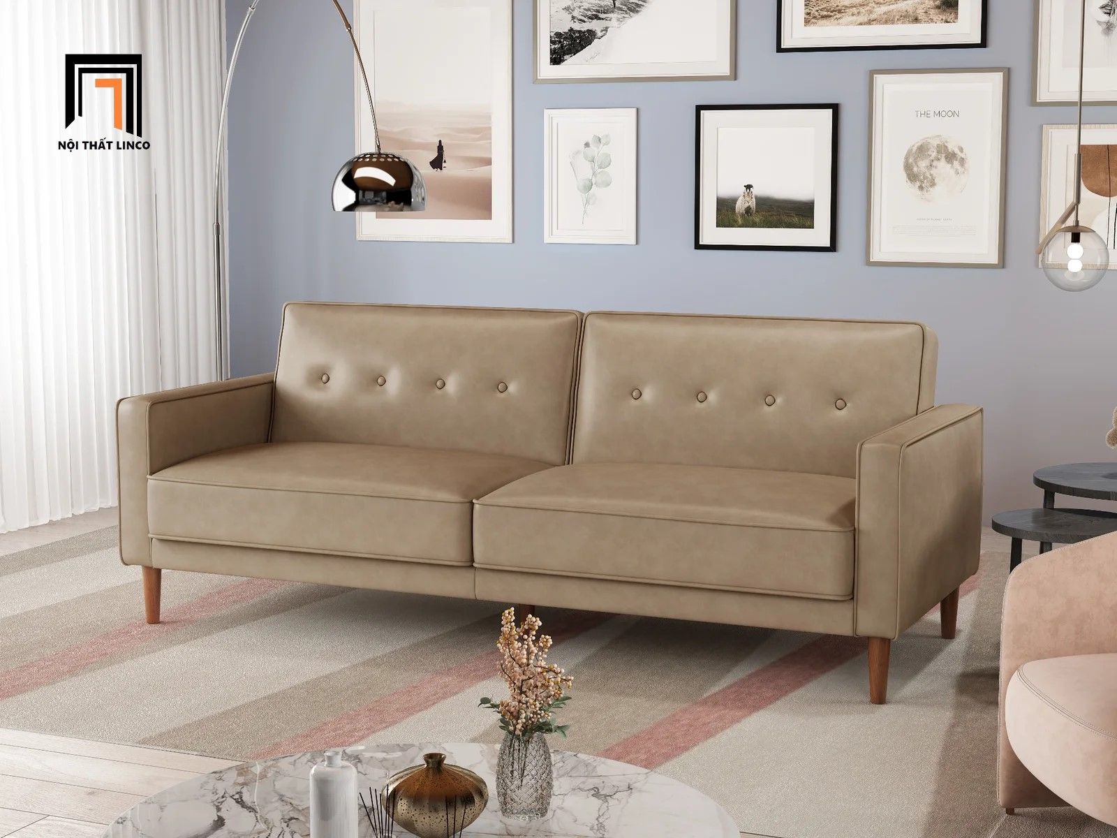 Ghế sofa giường gấp gọn GB75 Calisa 2m da Pu cho văn phòng