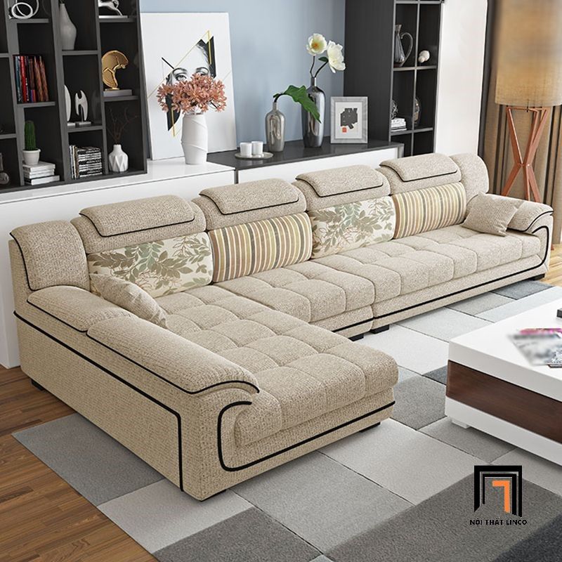 Bộ ghế sofa góc L cao cấp GT120 Placentia 3m6 x 1m75 vải nỉ
