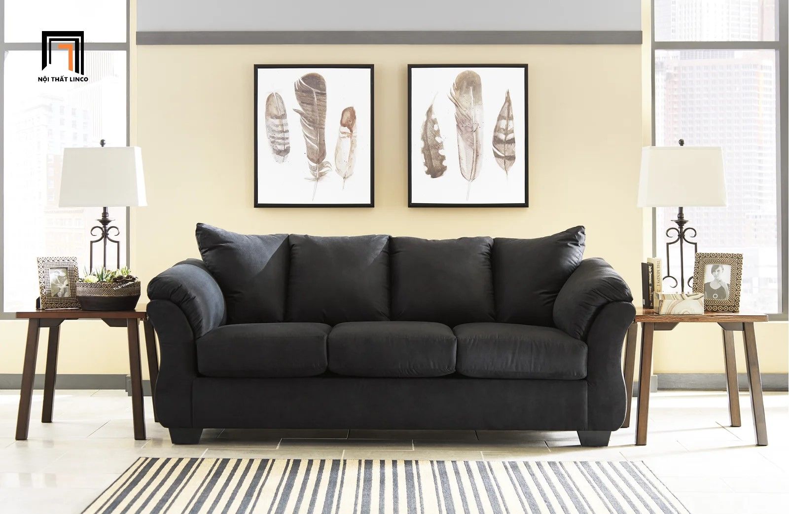Ghế sofa băng kiểu dáng châu Âu 2m BT34 Darcy vải nhung nỉ