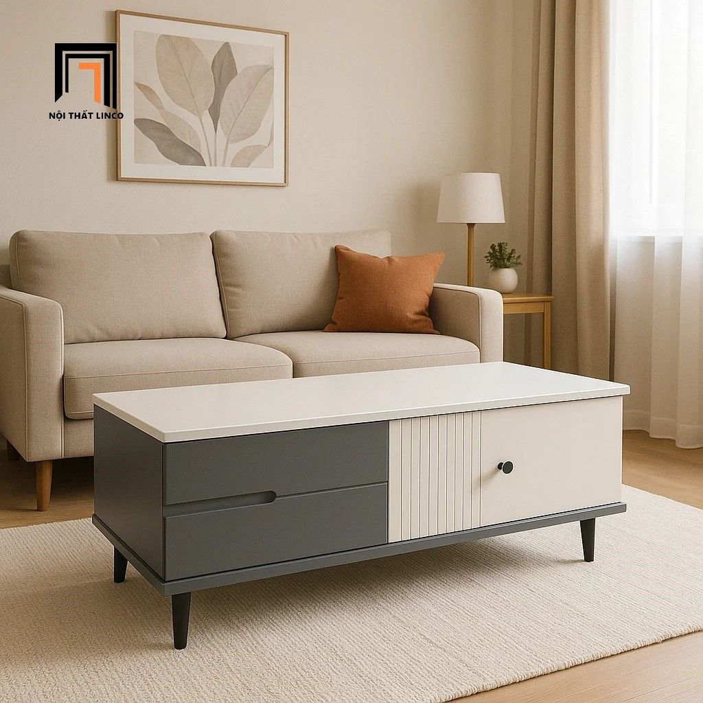 Bàn sofa phòng khách mặt đá trắng 1m x 50 BTPK7 Caisei giá rẻ