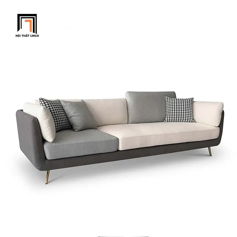 Bộ ghế sofa phòng khách gia đình KT21 Mixco phối màu vải nỉ
